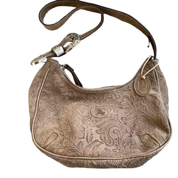 sergios collection Handbags - SERGIOS  Collection leather small hobo style shoulder bag w/silver tone buckle